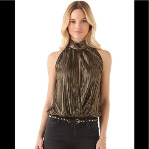 Torn by Ronny Kobo Metallic Gold Meg Bodysuit